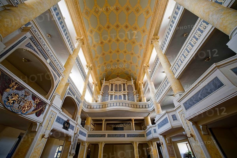 Protestant town church of St Mary with the Kreutzbach-Jehmlich organ, interior view, residential town of Greiz, Thuringia, Germany, Europe