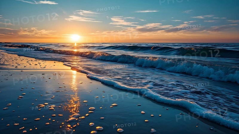 Ocean wave cresting with foam water glistening under sunlight, AI generated