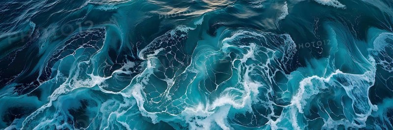 Aerial view of an cresting ocean wave unfolding its violent beauty, AI generated