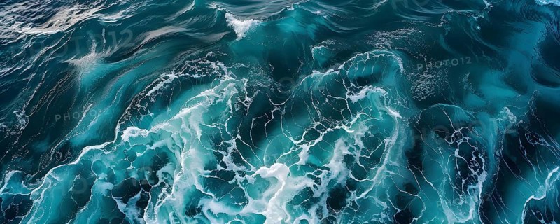 Aerial view of an cresting ocean wave unfolding its violent beauty, AI generated