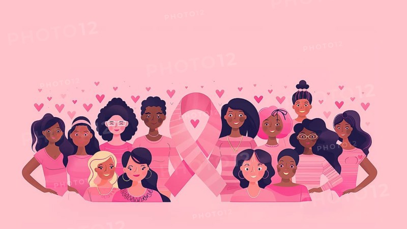 Women Unite for Breast Cancer Awareness, AI generated
