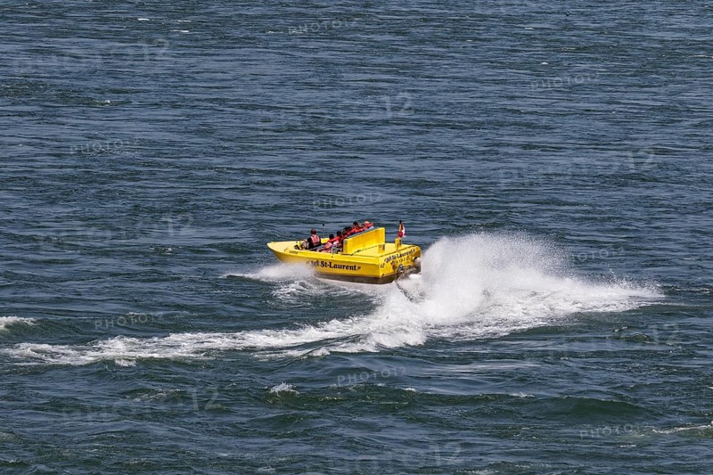 Boating, speed boat on the Saint Lawrence River, Montreal, Province of Quebec, Canada, North America