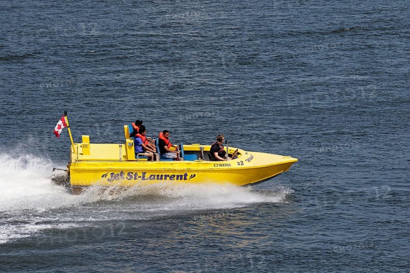 Boating, speed boat on the Saint Lawrence River, Montreal, Province of Quebec, Canada, North America