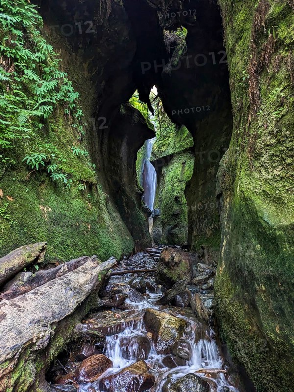 Waterfall Sombrio Beach. Vancouver Island British Columbia, Canada, North America