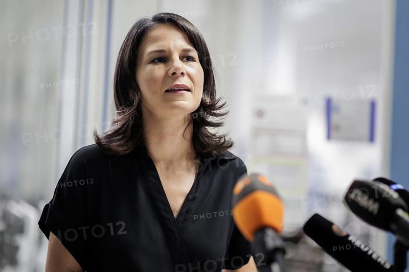 Annalena Bärbock (Alliance 90/The Greens), Federal Foreign Minister, during a press statement as part of a visit to the Carl Zeiss Group during the Foreign Minister's trip to Germany in Jena, 31 July 2024