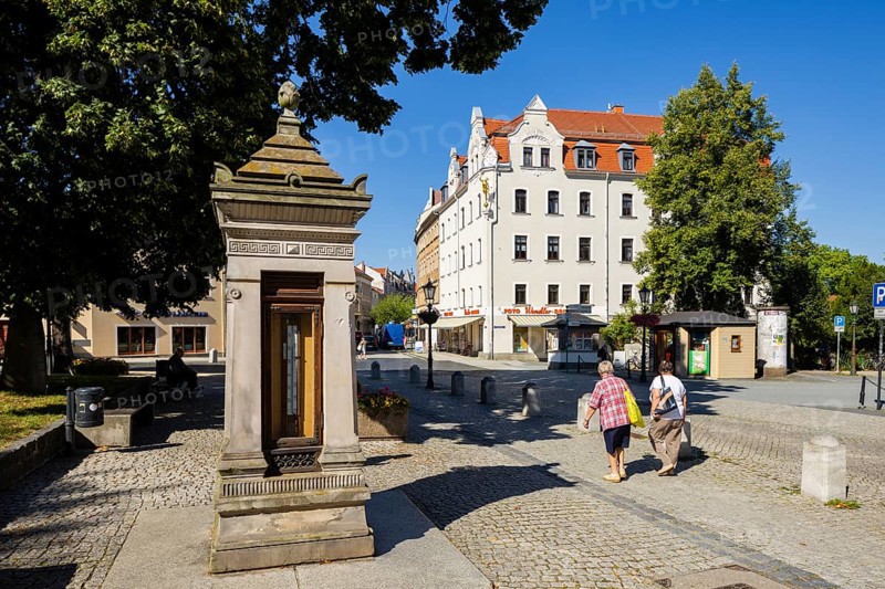 Löbau is a large district town in the district of Görlitz in Upper Lusatia in Saxony. Old Town Nicolai Square Thermometer, Löbau, Löbau, Saxony, Germany, Europe