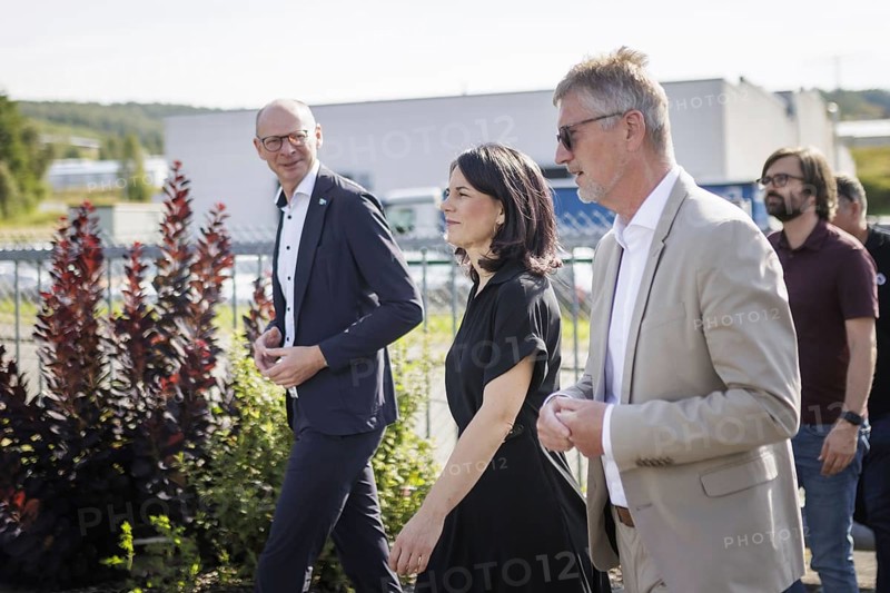 Annalena Bärbock (Alliance 90/The Greens), Federal Foreign Minister, photographed during a visit to automotive supplier Hehnke GmbH & Co. KG during the Foreign Minister's trip to Germany in Steinbach-Hallenberg, 31 July 2024