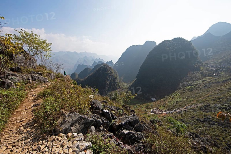 Karst rocks in the Dong Van Karst Plateau UNESCO Global Geopark, Ha Giang Province, Vietnam, Asia