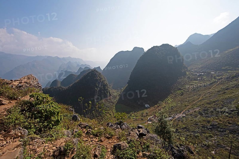 Karst rocks in the Dong Van Karst Plateau UNESCO Global Geopark, Ha Giang Province, Vietnam, Asia