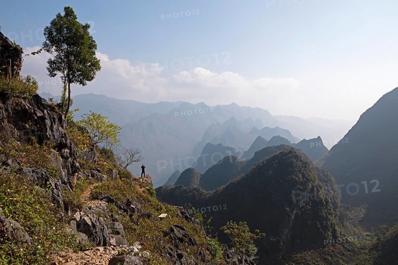 Karst rocks in the Dong Van Karst Plateau UNESCO Global Geopark, Ha Giang Province, Vietnam, Asia