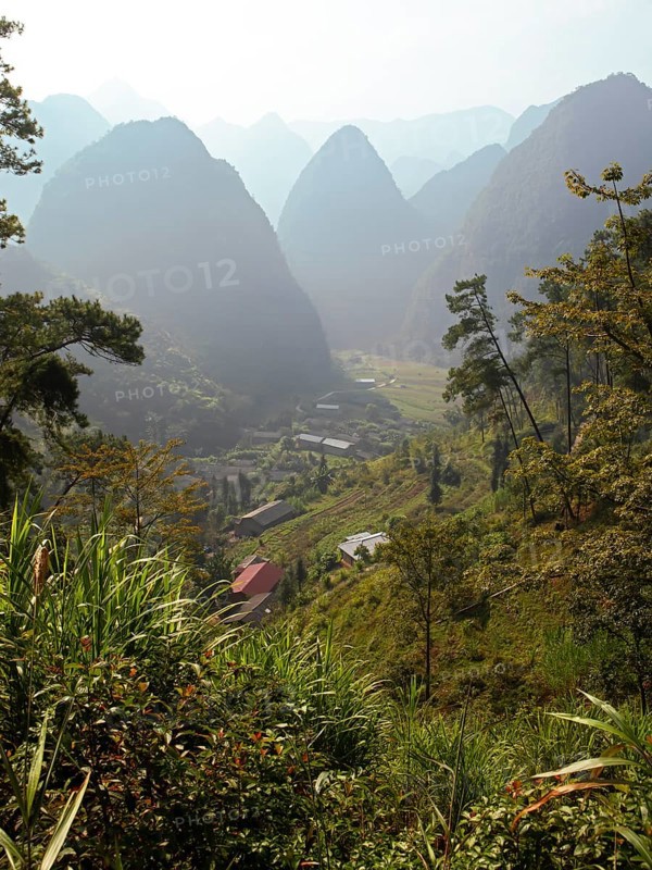 Karst rocks in the Dong Van Karst Plateau UNESCO Global Geopark, Ha Giang Province, Vietnam, Asia