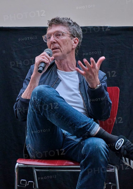 Germany, Berlin, 25.07.2024, Summer in the Courtyard, open-air film series with Knut Elstermann, Museum Pankow (Sebastian Haffner Cultural and Educational Centre), film: Berlin, Ecke Schönhauser (Wolfgang Kohlhaase), with guest Alexander Osang (photo), Europe