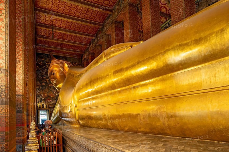 Reclining Buddha statue, Wat Pho complex, Bangkok, Thailand, Asia