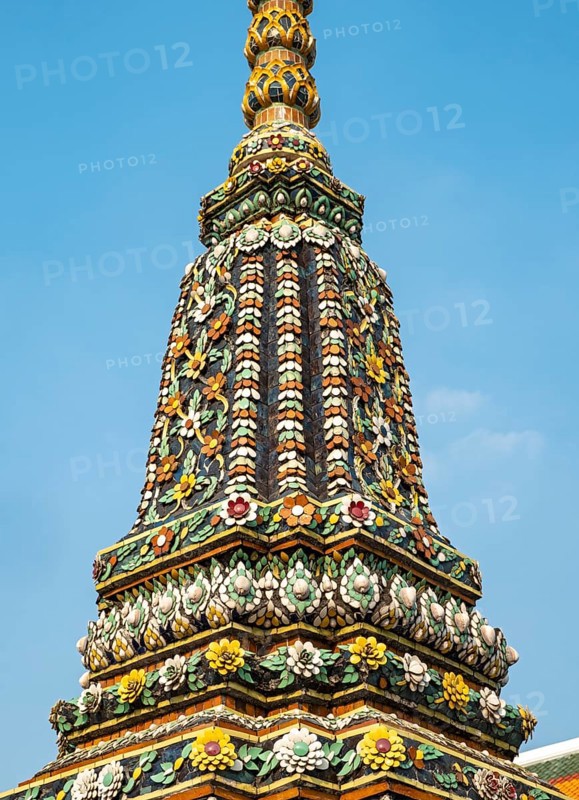 Architectural detail, chedi stupa, Wat Pho complex, Bangkok, Thailand, Asia