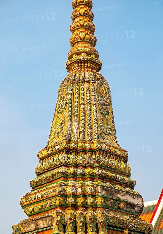 Architectural detail, chedi stupa, Wat Pho complex, Bangkok, Thailand, Asia