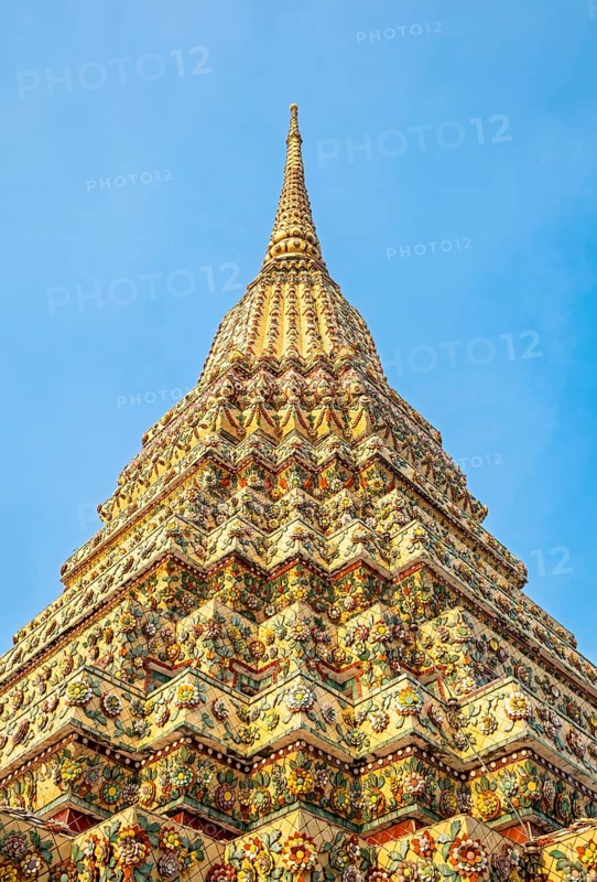 Architectural detail, chedi stupa, Wat Pho complex, Bangkok, Thailand, Asia