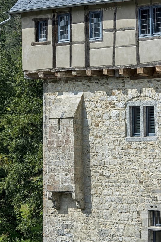 Medieval toilet, latrine, privy, garderobe of the 13th century Crupet Castle, Assesse, province of Namur, Belgian Ardennes, Wallonia, Belgium, Europe