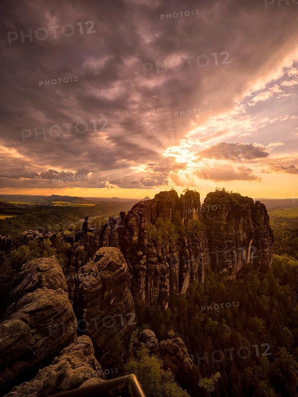 Schrammstein View in the Elbe Sandstone Mountains