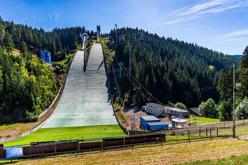 Ski jump Kanzlersgrund in summer, Oberhof, Thüringen, Germany, Europe