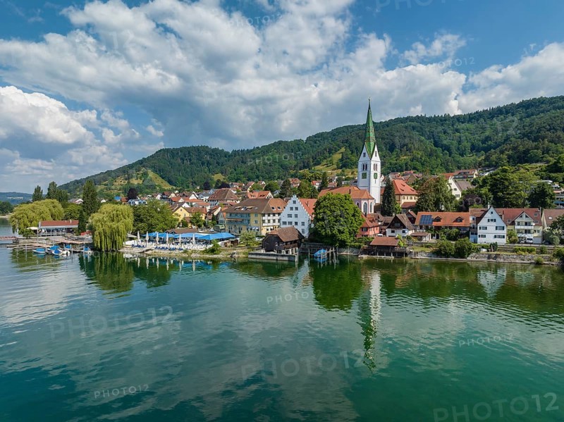 Aerial view of the village of Sipplingen on Lake Constance, Lake Constance district Baden-Württemberg, Germany, Europe