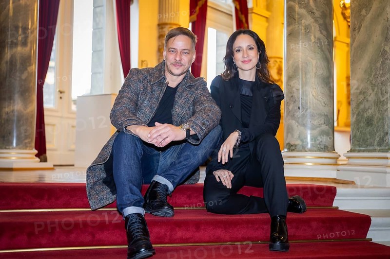 Stephanie Stumph and Tom Wlaschiha - Press event for the moderation of the SemperOperaball 2024, Dresden, Saxony, Germany, Europe