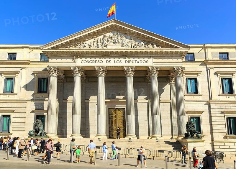 Palacio de las Cortes, Congreso de Los Diputados, Congress of Deputies, Houses of Parliament, Madrid, Spain, Europe
