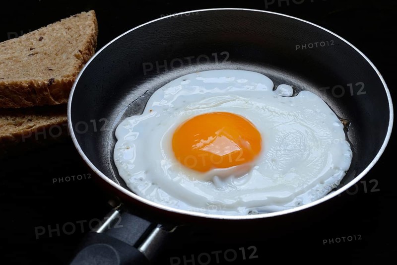 Fried egg in a pan, fried chicken egg