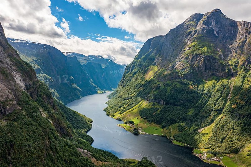 Naeroyfjord, branch of the Sognefjord, Norway, Europe