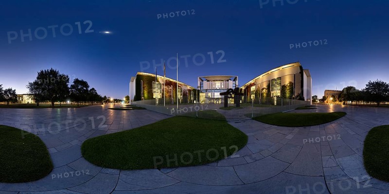 Federal Chancellery at dawn, 360Â° Panorama, Berlin, Germany, Europe