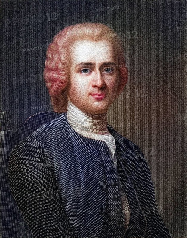Jean Jacques Rousseau 1712-1778, Swiss philosopher. From the book Gallery of Portraits, published in 1833, Historic, digitally restored reproduction from a 19th century original, Record date not stated