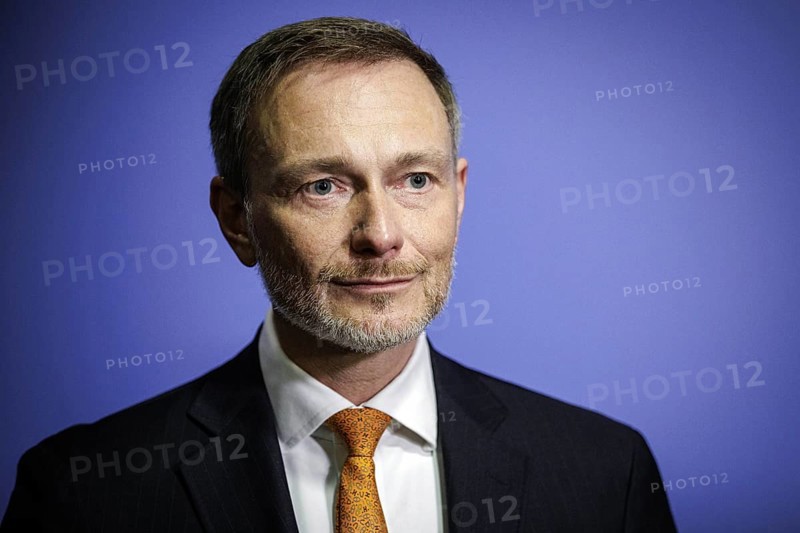 Christian Lindner, Federal Minister of Finance, photographed during a press statement after a citizens' dialogue of the Federal Ministry of Finance NOW In Dialogue in Lübeck, 06.02.2024. Photographed on behalf of the Federal Ministry of Finance