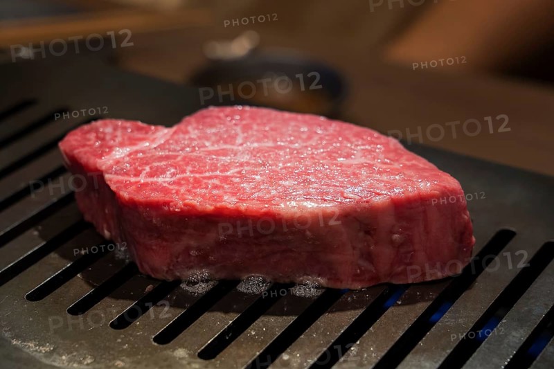 Japanese wagyu meat, steak, expensive delicacy also called Matsusaka beef, Kobe beef, Yonezawa beef on the grill, Tokyo, Japan, Asia