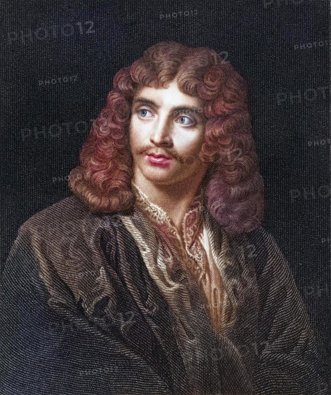 Jean Baptiste Poquelin Moliere 1622-1673, French comedy writer and actor. From the book Gallery of Portraits, published in 1833, Historical, digitally restored reproduction from a 19th century original, Record date not stated