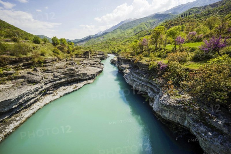 Valley of the Vjosa, the Vjosë is one of the few larger natural rivers in Europe, National Park Wild River Vjosa, Përmet, Qark Gjirokastra, Albania, Europe