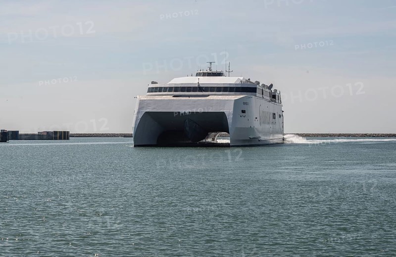 The Bornholm line's ferry Express 5 is the world's largest catamaran ferry and operates the line Ystad, Sweden and Bornholm, Denmark, Europe