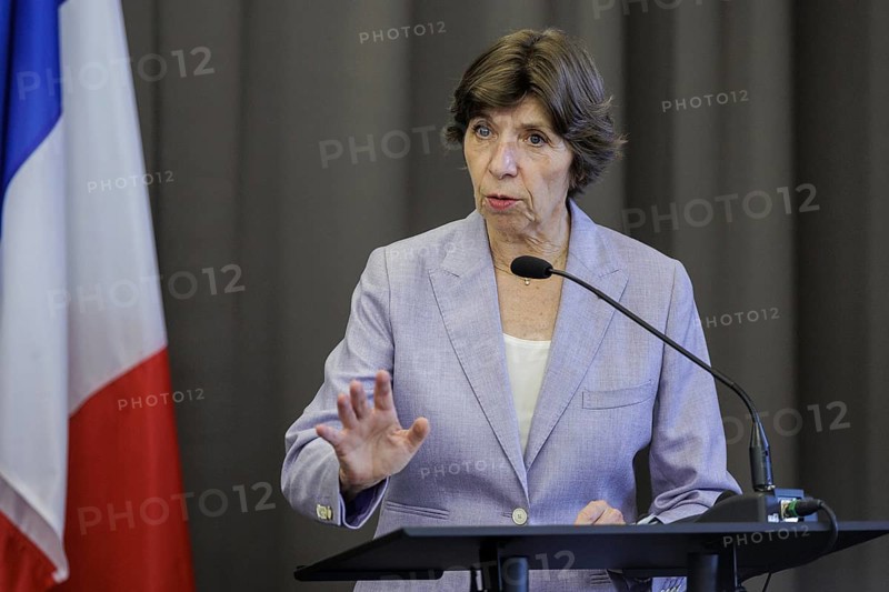 Annalena BÃ¤rbock (Bündnis 90 Die Grünen), Federal Minister of Foreign Affairs, and Catherine Colonna, Minister of Foreign Affairs of France, recorded during a press conference of a joint German-French meeting in Lauterbourg, 21.07.2023., Lauterbourg, Germany, Europe