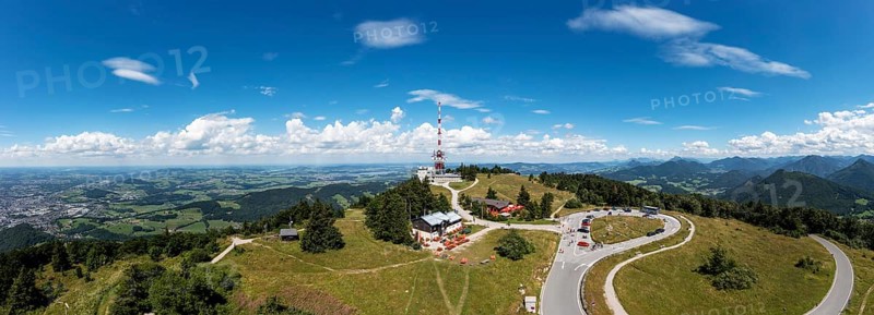 Drone image, Gaisberg transmitter on the Gaisberspitze, Gaisberg, Salzburg, Austria, Europe