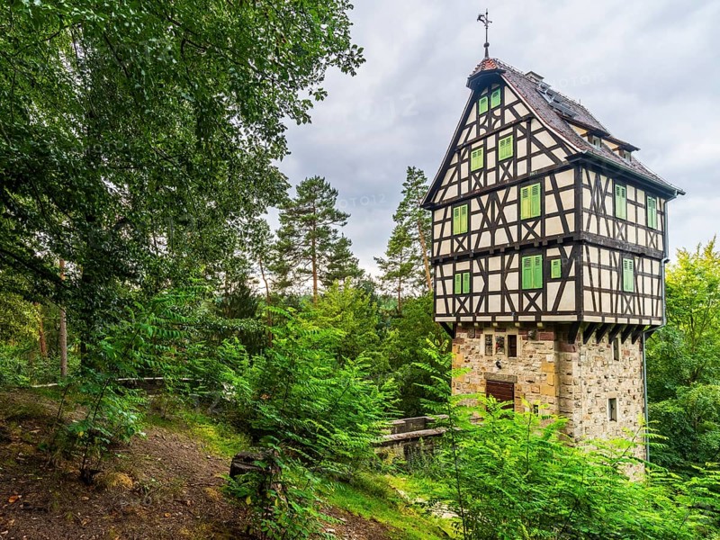 Hunting lodge Herzogstuhl near Rieseneck, Thuringia, Germany, Europe