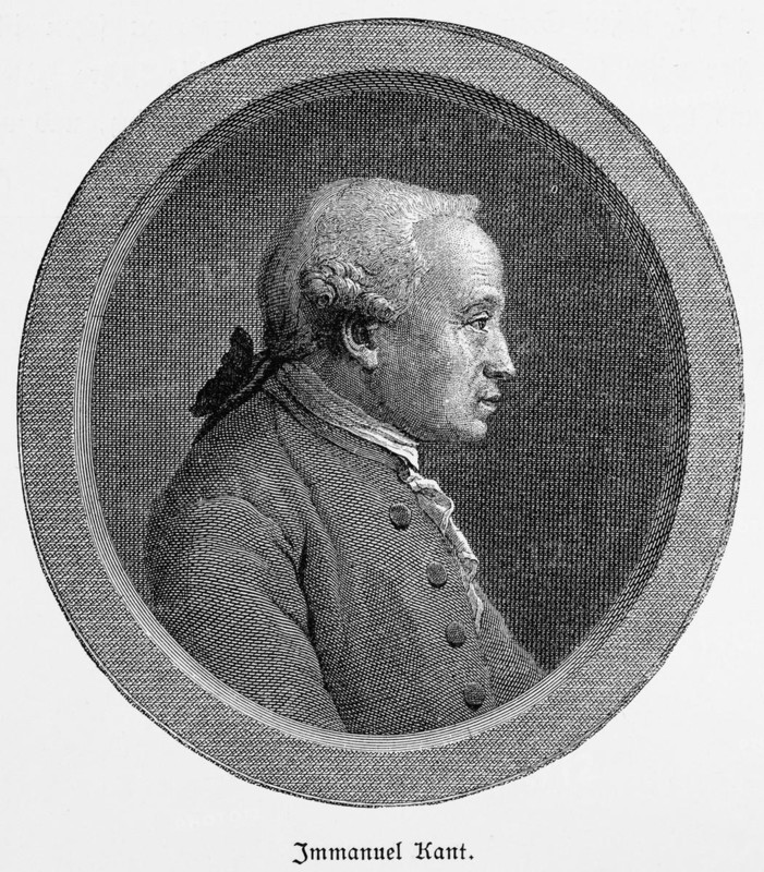 Portrait Immanuel Kant, born in Kaliningrad, Königsberg, Oblast Kaliningrad, Russia, philosopher, profile, side view, round, historical illustration 1880, Europe
