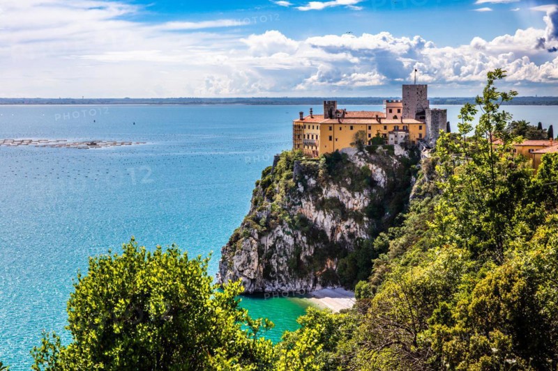 Duino Castle, with spectacular sea view, private residence of the Princes of Thurn und Taxis, Duino, Friuli, Italy, Duino, Friuli, Italy, Europe
