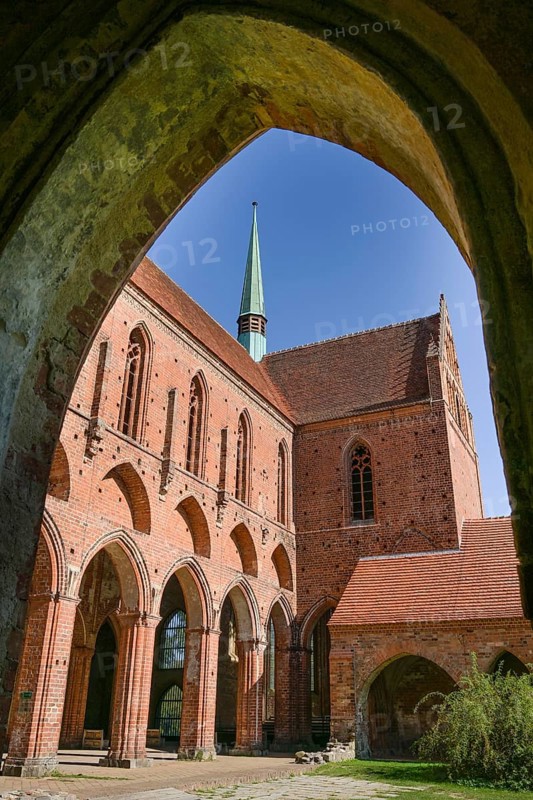 Inner courtyard, nave of the monastery church, Chorin Monastery, Barnim district, Brandenburg, Germany, Europe