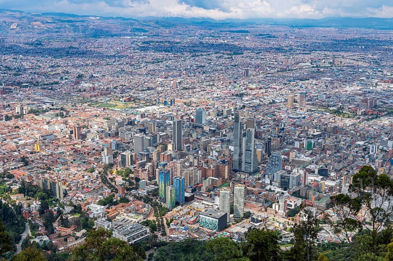 Overlook over Bogota from Monserrate, Colombia, South America