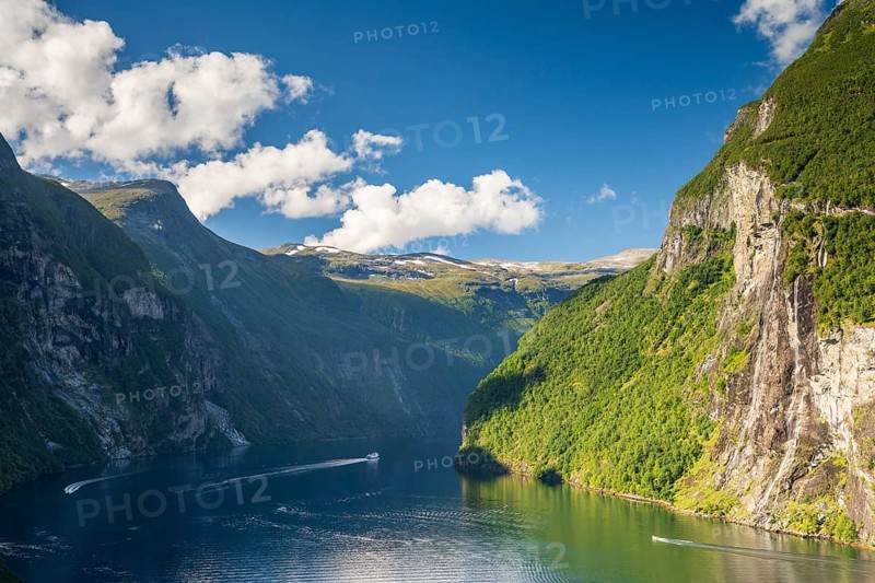 View of Geirangerfjord, near Geiranger, More og Romsdal, Norway, Europe