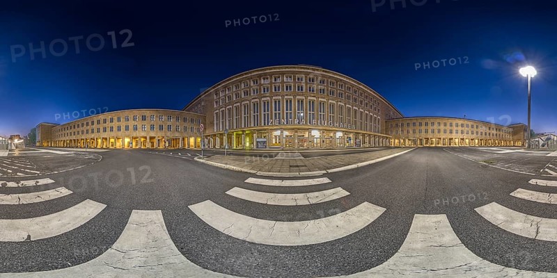 360Â° panorama of the main building of the former Tempelhof Airport, Berlin