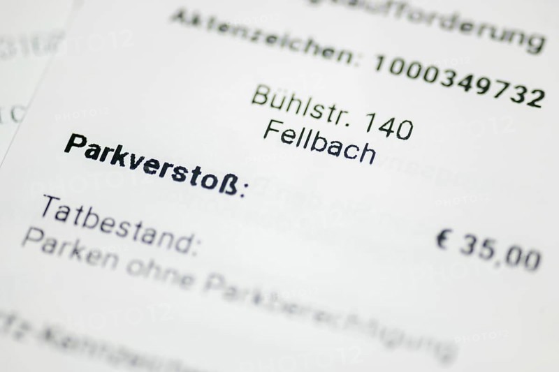 Ticket, parking offence, parking ticket, demand for payment, Baden-Württemberg, Germany, Europe