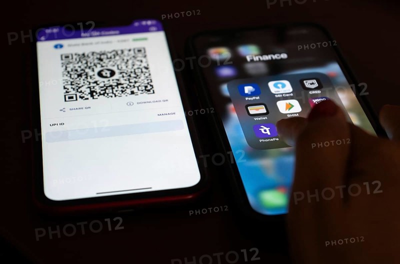 In this photo illustration, the PhonePe QR code, is seen displayed on mobile phones screen in Guwanati, India on 19 July 2023.
