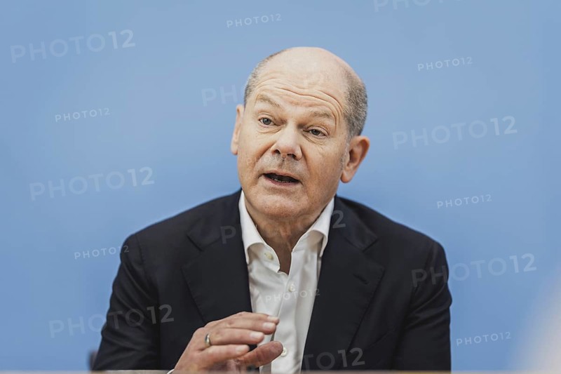 Olaf Scholz (SPD), Federal Chancellor, recorded at a federal press conference on current domestic and foreign policy issues Berlin, 14.07.2023., Berlin, Germany, Europe