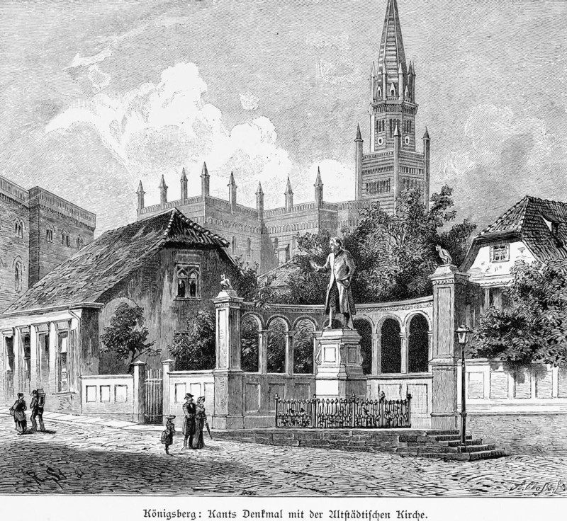Monument to Immanuel Kant, birthplace Königsberg or Kaliningrad, Kaliningrad Oblast, Russia, philosopher, historical illustration 1880, Europe