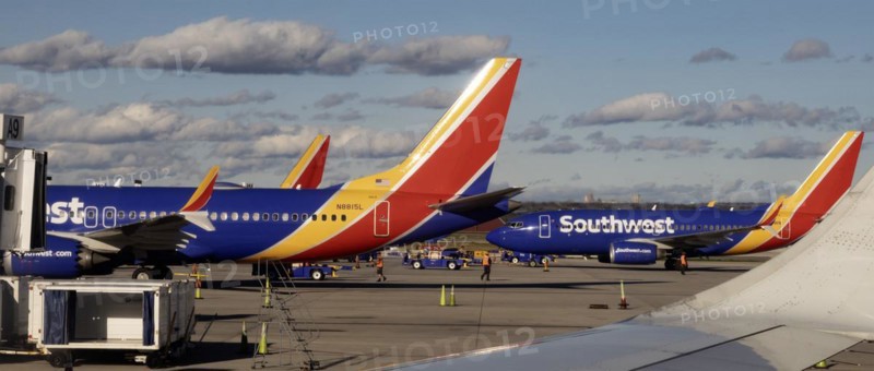 San Antonio, Texas, Southwest Airlines jets on the ground at San Antonio International Airport