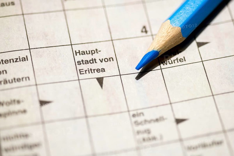 Crossword puzzle, coloured pencil, magazine, newspaper, Germany, Europe